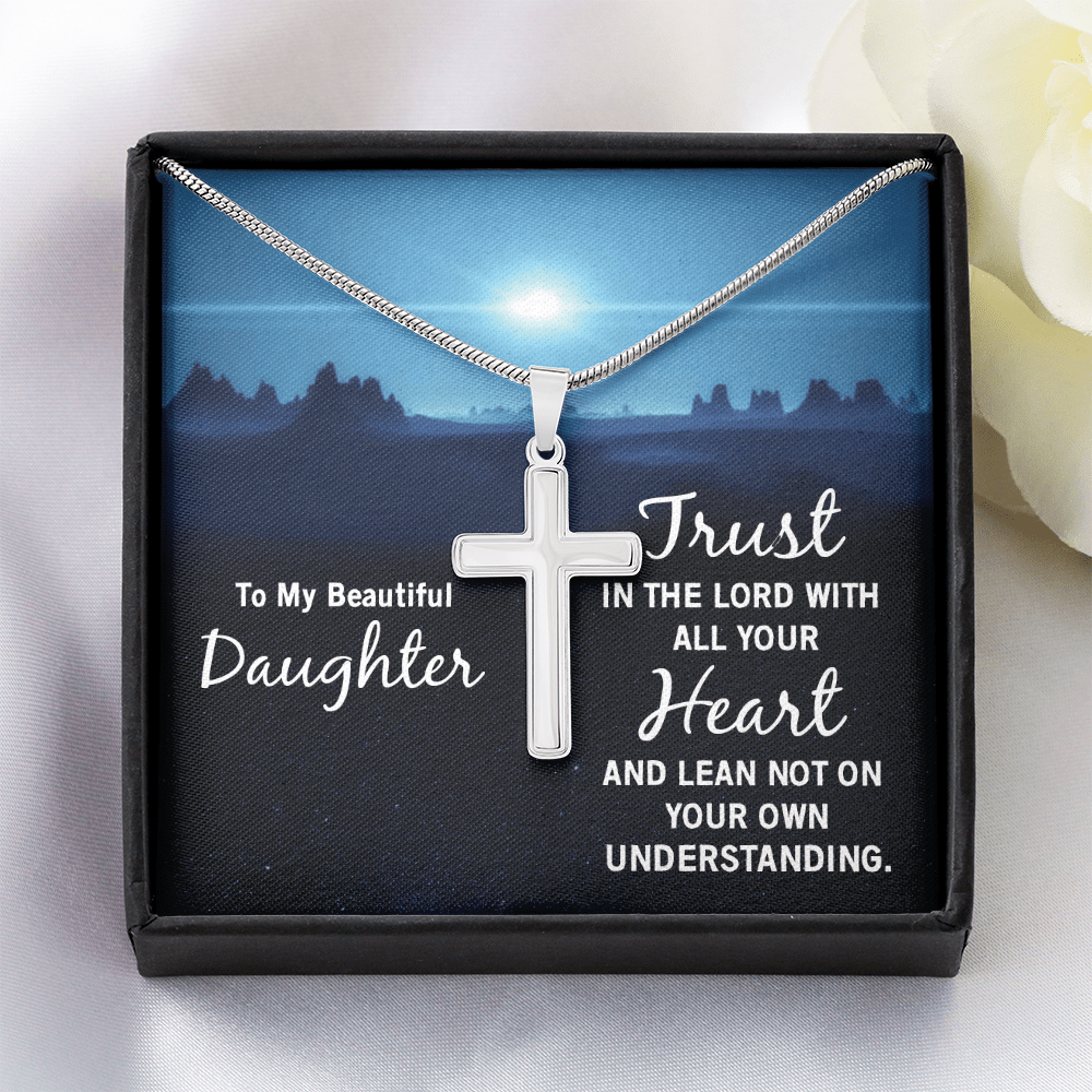 Daughter's Faith: A Shining Cross Necklace with Love & Inspiration - Giulia's Jems