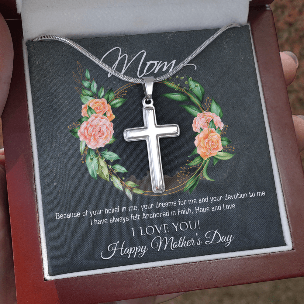 Faith and Love: A Beautiful Cross Necklace with an Inspiring Message for Mom - Giulia's Jems