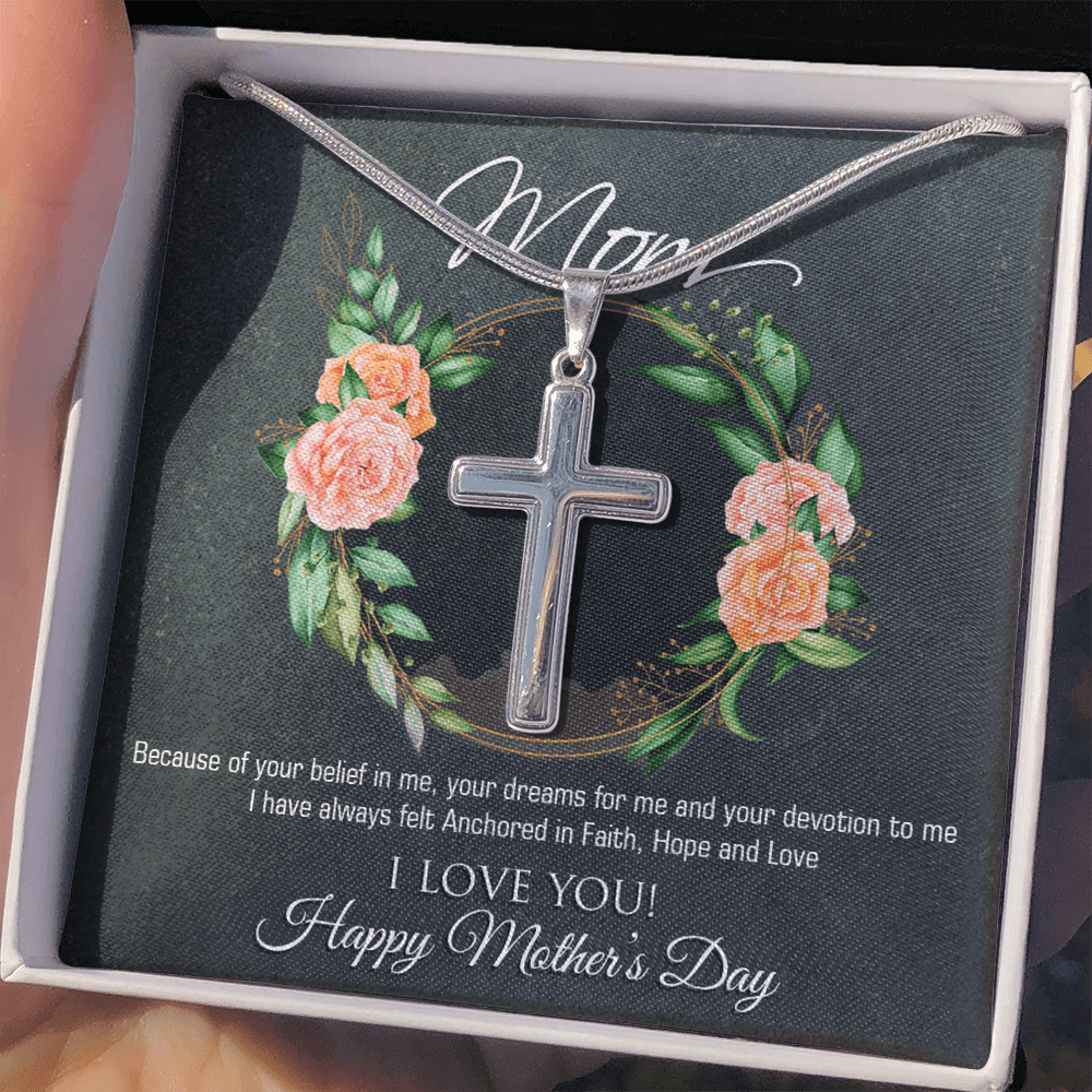 Faith and Love: A Beautiful Cross Necklace with an Inspiring Message for Mom - Giulia's Jems