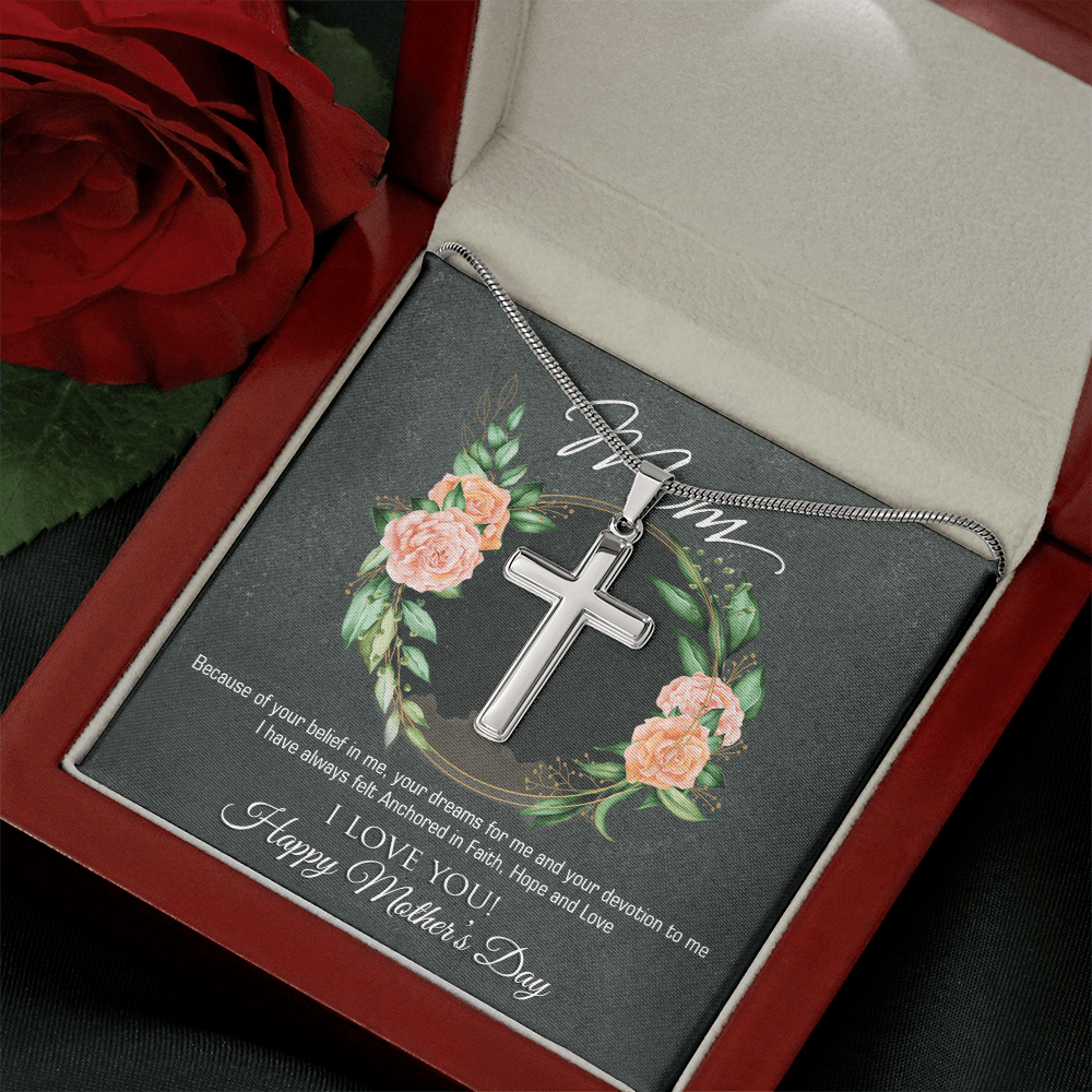 Faith and Love: A Beautiful Cross Necklace with an Inspiring Message for Mom - Giulia's Jems