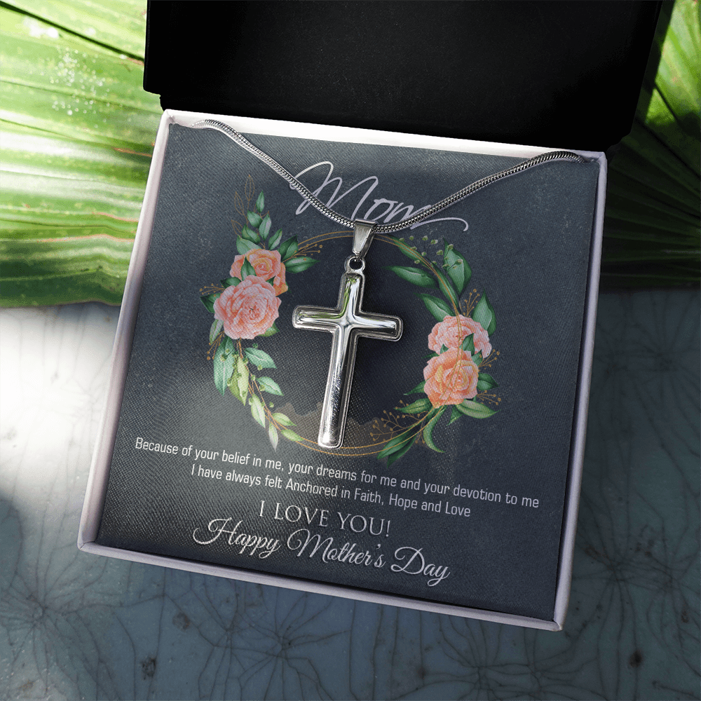 Faith and Love: A Beautiful Cross Necklace with an Inspiring Message for Mom - Giulia's Jems
