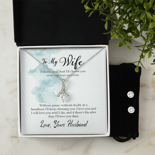 Forever Yours: Dazzling Jewelry Set & Romantic Message from a Loving Husband - Giulia's Jems