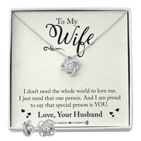 Forever Yours: Elegant Necklace & Earring Set with Heartfelt Message - Giulia's Jems