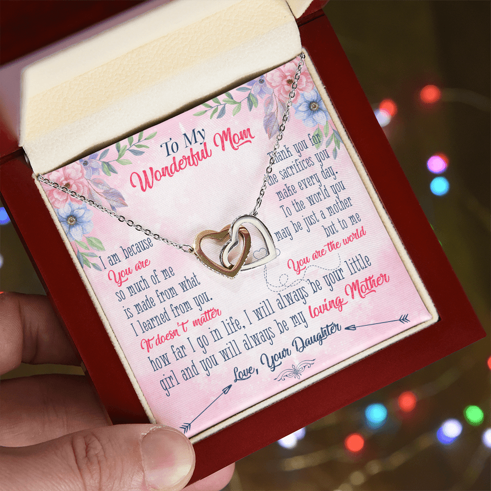 Mom's Guiding Light: An Interlocking Hearts Necklace with a Heartfelt Message of Love - Giulia's Jems