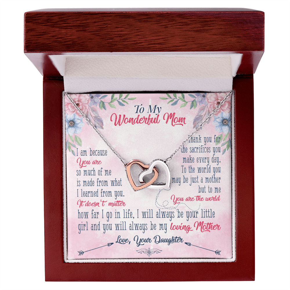Mom's Guiding Light: An Interlocking Hearts Necklace with a Heartfelt Message of Love - Giulia's Jems