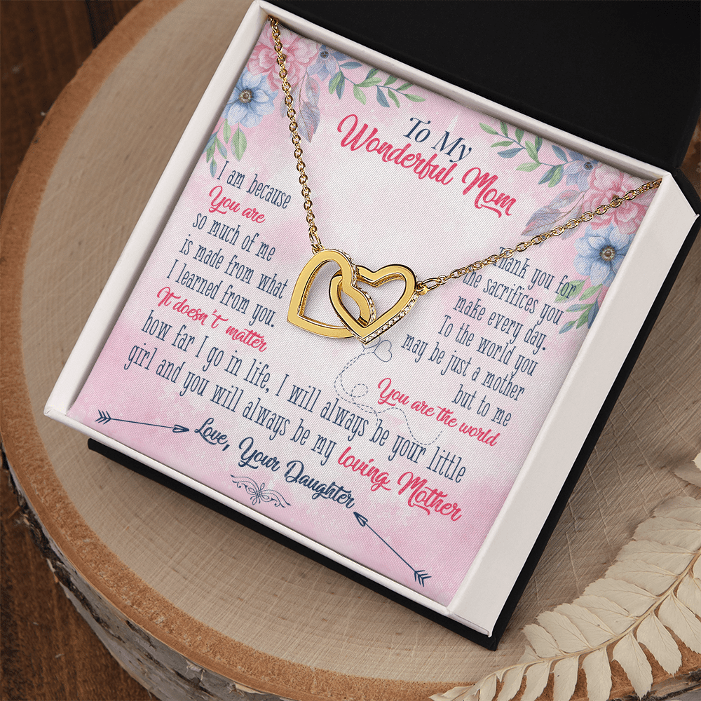 Mom's Guiding Light: An Interlocking Hearts Necklace with a Heartfelt Message of Love - Giulia's Jems