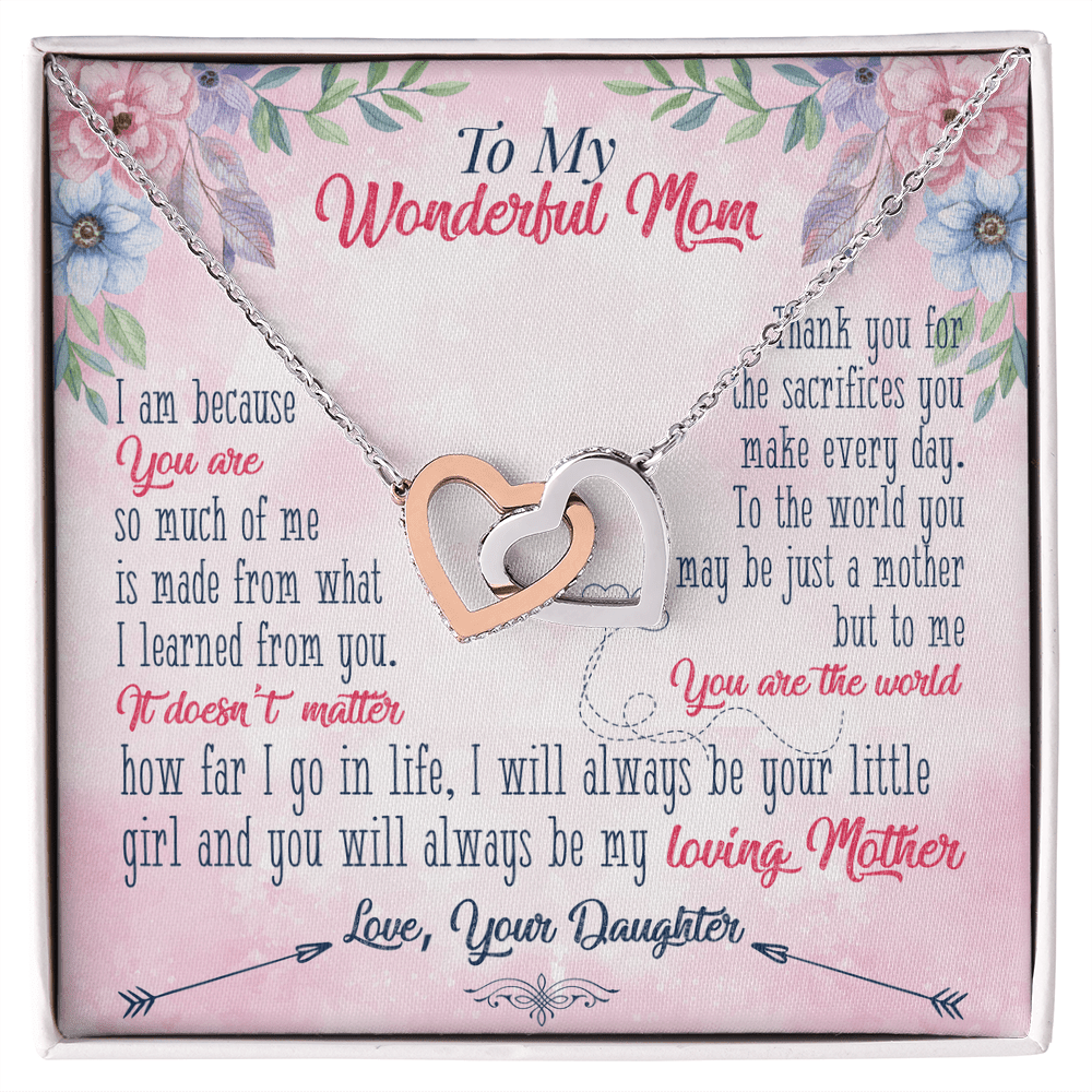 Mom's Guiding Light: An Interlocking Hearts Necklace with a Heartfelt Message of Love - Giulia's Jems
