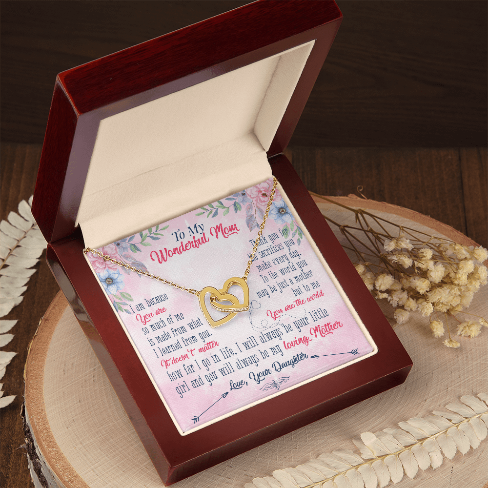 Mom's Guiding Light: An Interlocking Hearts Necklace with a Heartfelt Message of Love - Giulia's Jems