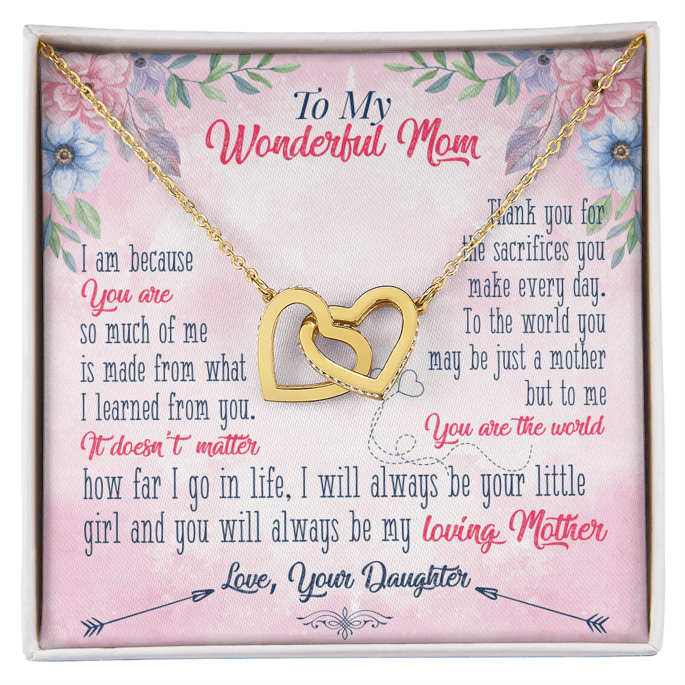 Mom's Guiding Light: An Interlocking Hearts Necklace with a Heartfelt Message of Love - Giulia's Jems