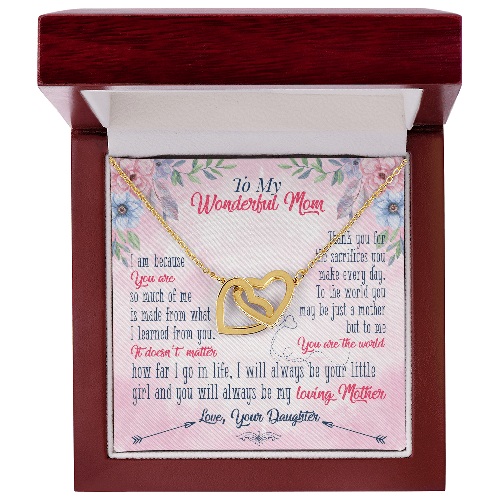 Mom's Guiding Light: An Interlocking Hearts Necklace with a Heartfelt Message of Love - Giulia's Jems