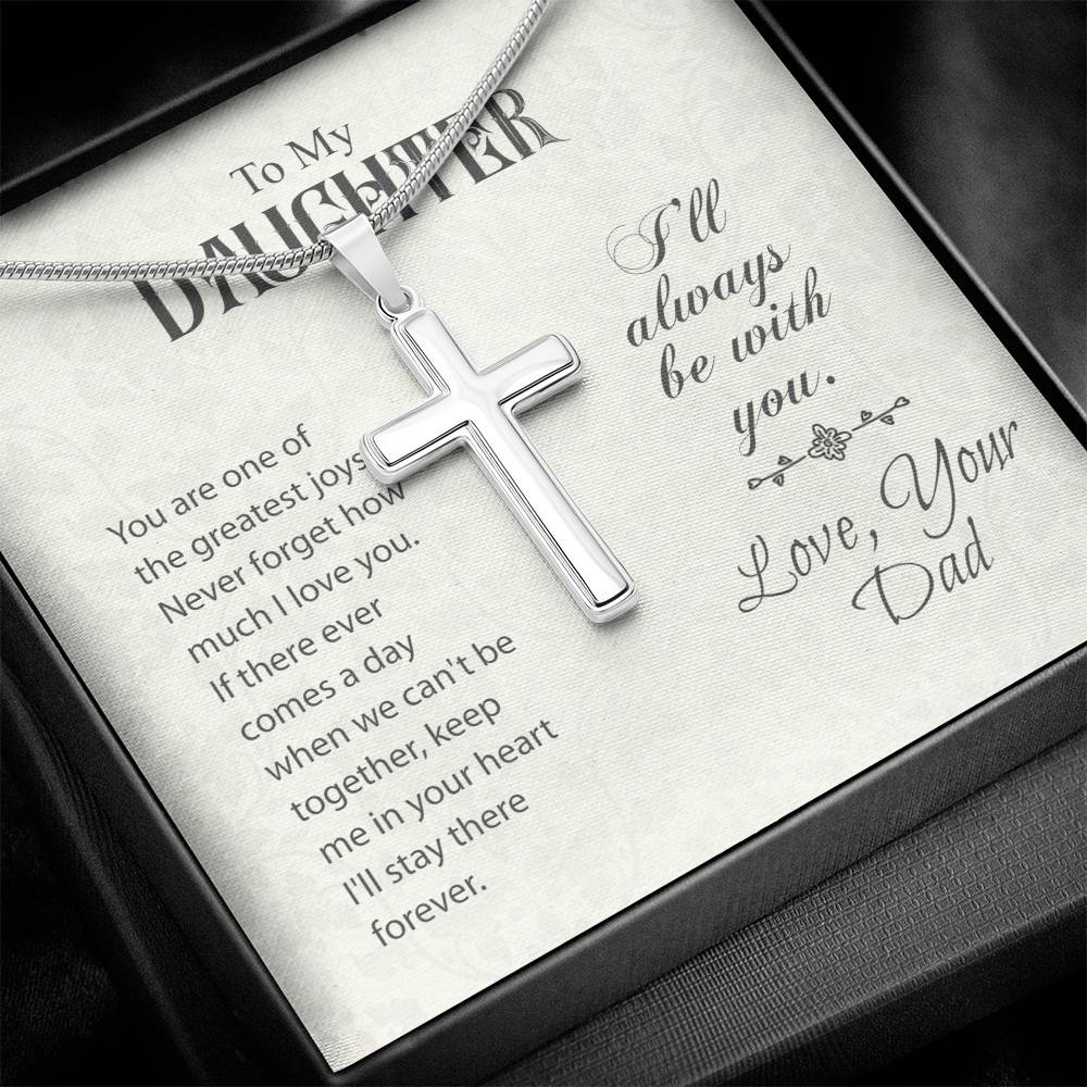 Stainless Cross Necklace For Daughter w/ MC - Giulia's Jems