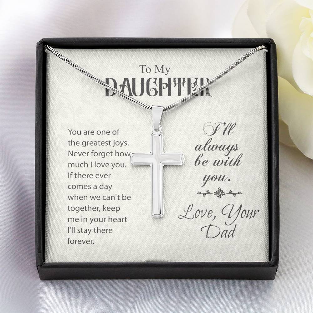 Stainless Cross Necklace For Daughter w/ MC - Giulia's Jems