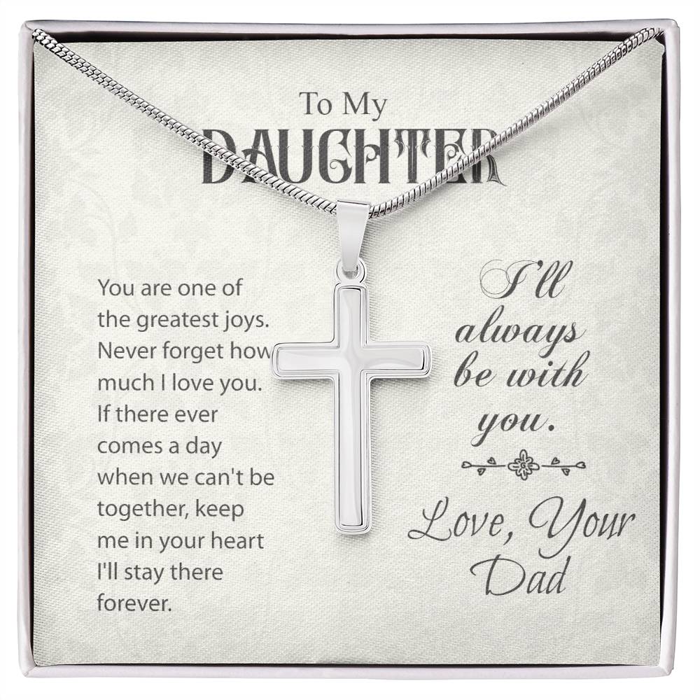 Stainless Cross Necklace For Daughter w/ MC - Giulia's Jems