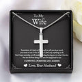Stainless Cross Necklace For Wife w/ MC - Giulia's Jems