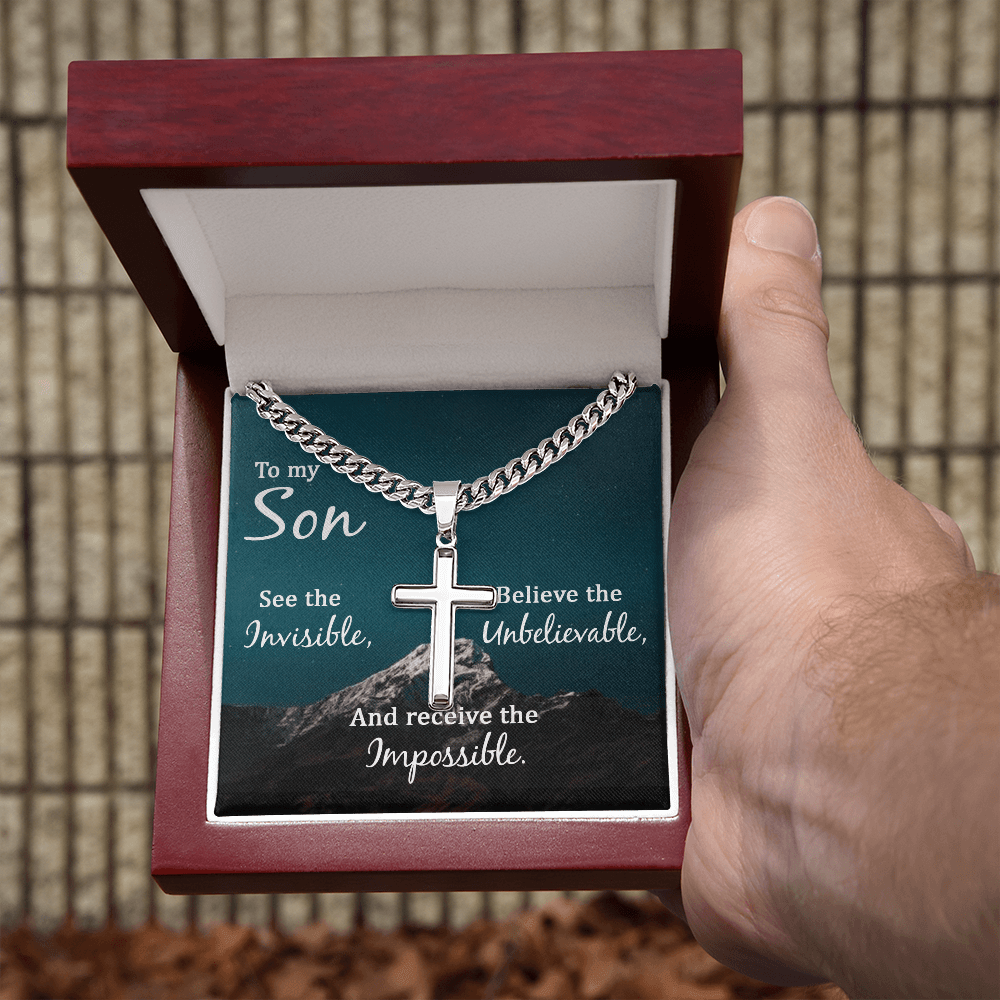 Strength in Faith: Cross Necklace with an Empowering Message - Giulia's Jems