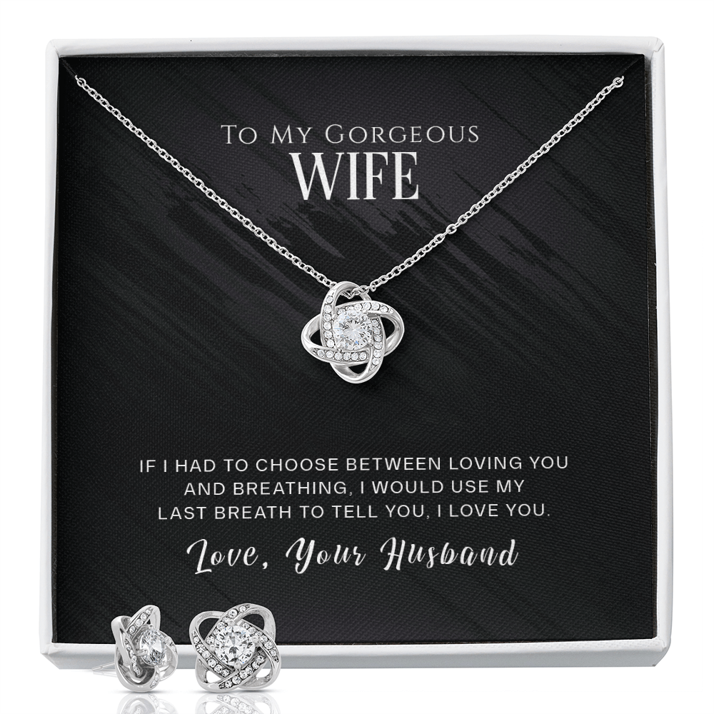 Timeless Love: Elegant Necklace & Earring Set with Heartfelt Message - Giulia's Jems