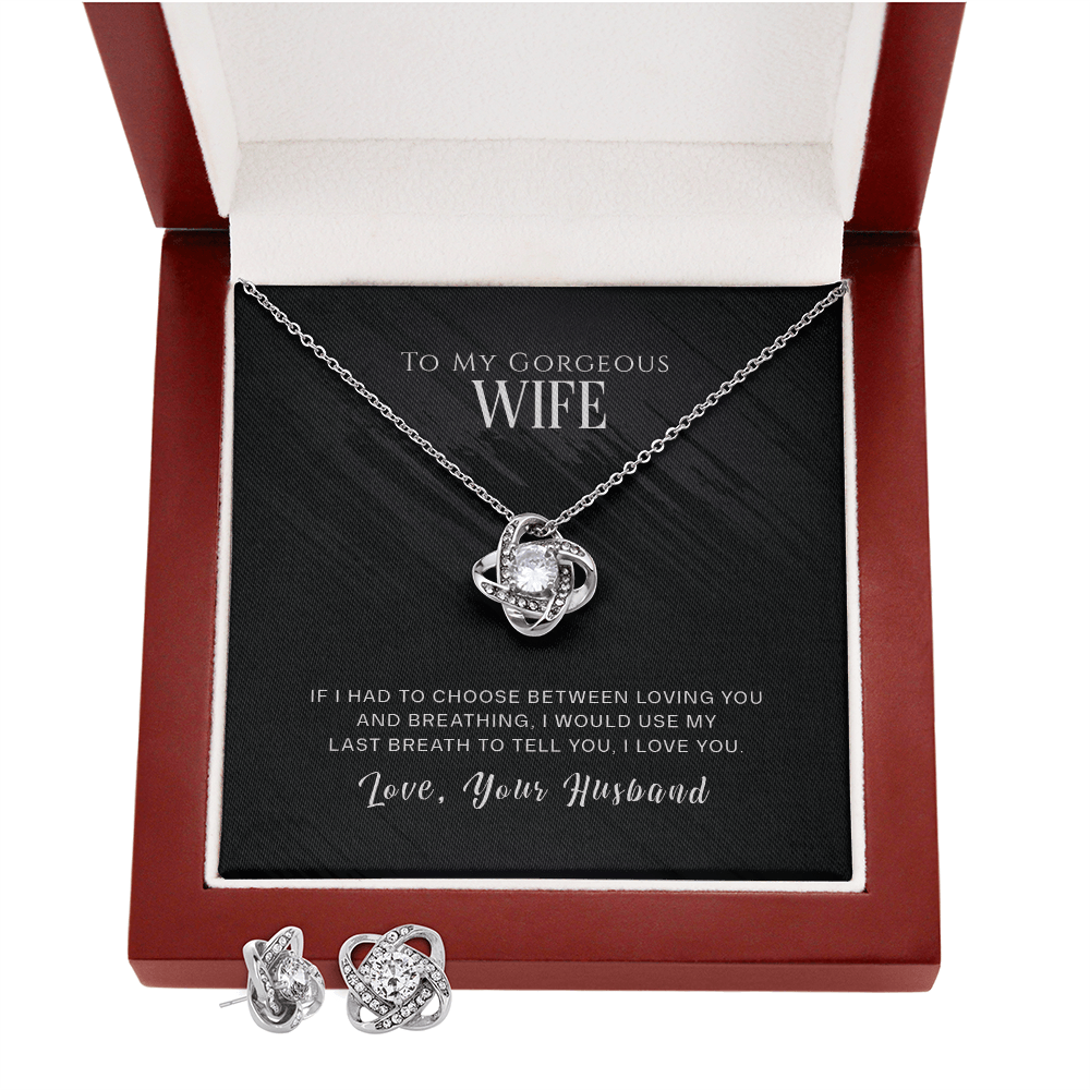 Timeless Love: Elegant Necklace & Earring Set with Heartfelt Message - Giulia's Jems