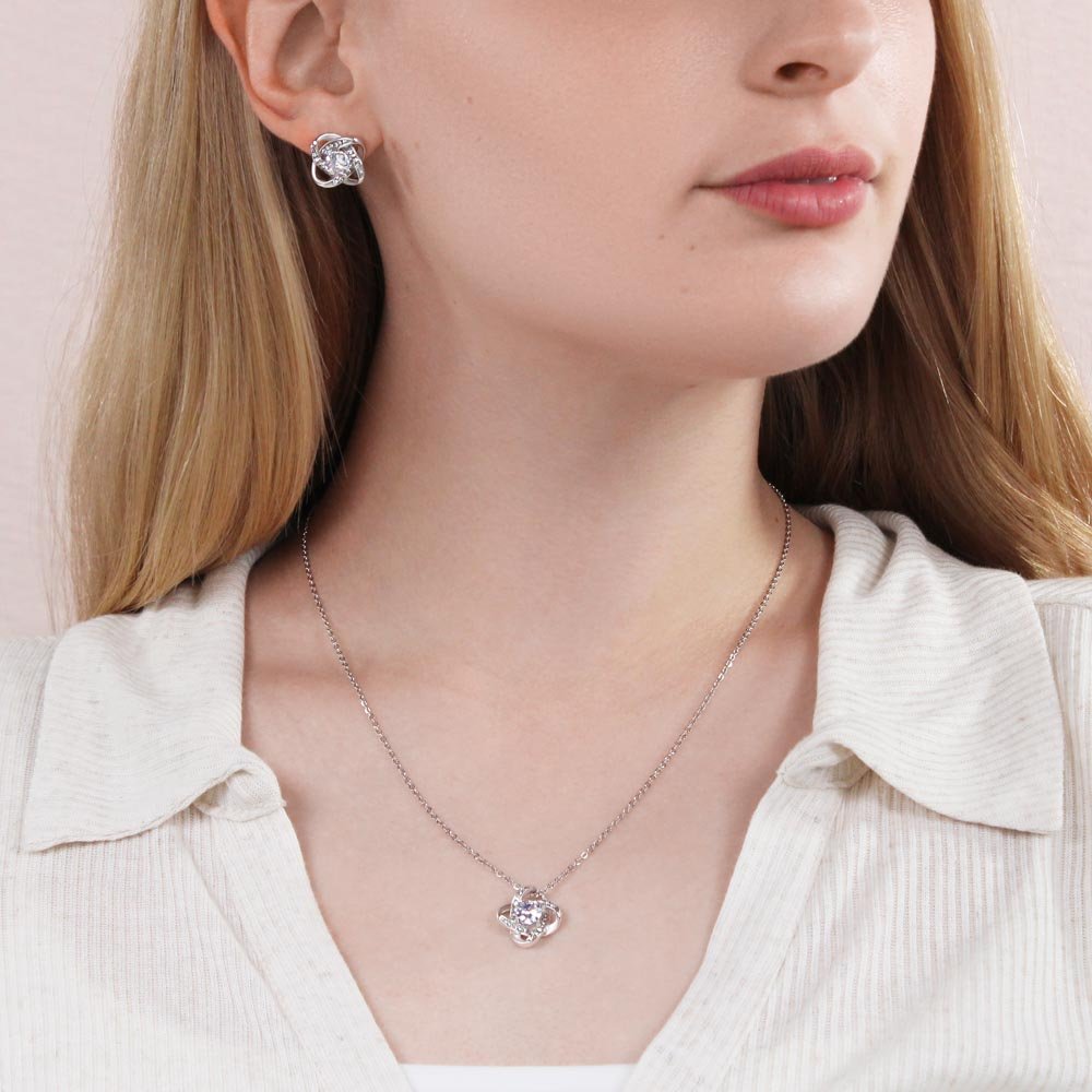 Timeless Love: Elegant Necklace & Earring Set with Heartfelt Message - Giulia's Jems