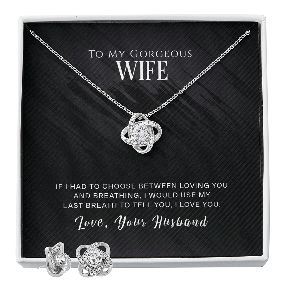 Timeless Love: Elegant Necklace & Earring Set with Heartfelt Message - Giulia's Jems