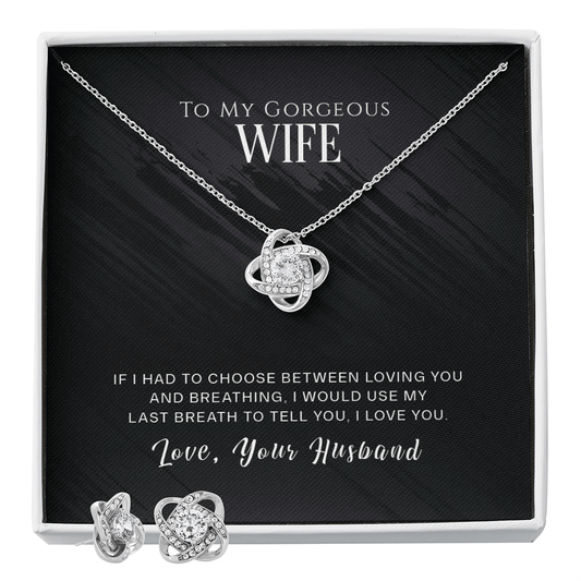 Timeless Love: Elegant Necklace & Earring Set with Heartfelt Message - Giulia's Jems