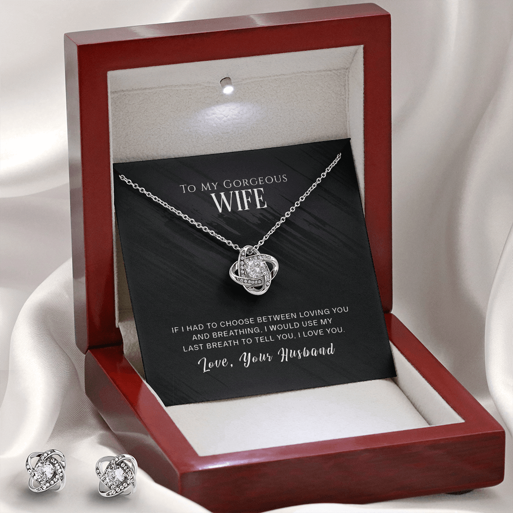 Timeless Love: Elegant Necklace & Earring Set with Heartfelt Message - Giulia's Jems